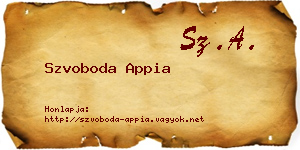 Szvoboda Appia névjegykártya